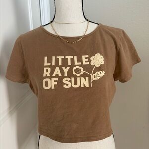 PacSun Brown Crop Top 'Little Ray of Sun' Design